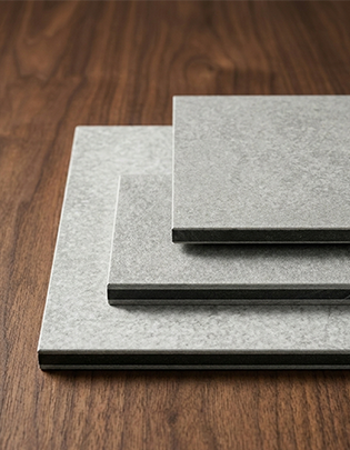 Cellulose fibre cement board with a smooth surface finish suitable for interior wall lining