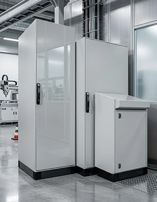 Fabricated metal enclosures and industrial cabinets produced at an Indian sheet metal workshop