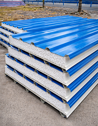 EPS insulated panel showing lightweight expanded polystyrene core for cost-effective insulation