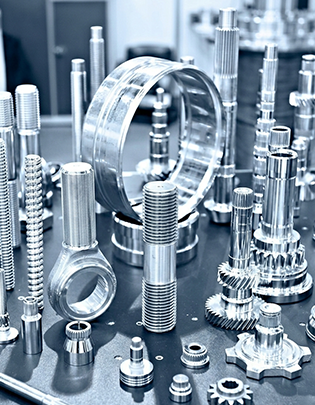 Industrial mechanical machine components including gears, shafts, and housings from India