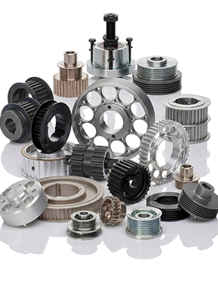 Industrial power transmission components including chain drives, pulleys, and sprockets from India