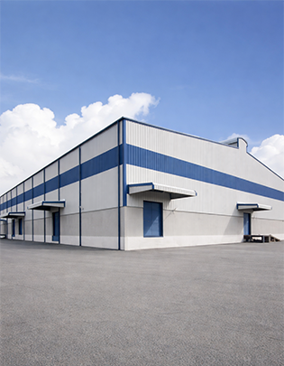 Pre-fabricated industrial shed with steel frame structure suitable for factory or storage use