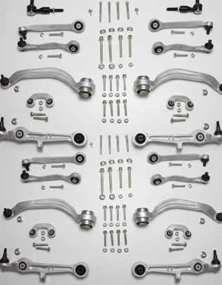 Automotive suspension arms, ball joints, and steering linkage components sourced from India
