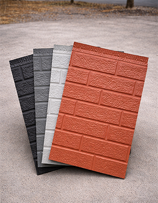 Profiled metal wall cladding panels with thermal insulation core fitted on a commercial structure